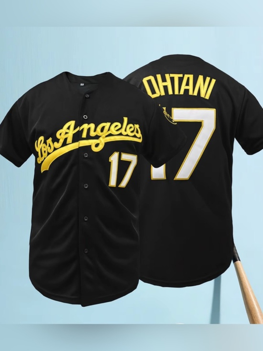 New L.A Dodgers Black & Gold Ohtani Jersey Fernando Valenzuela Tribute Patch xl